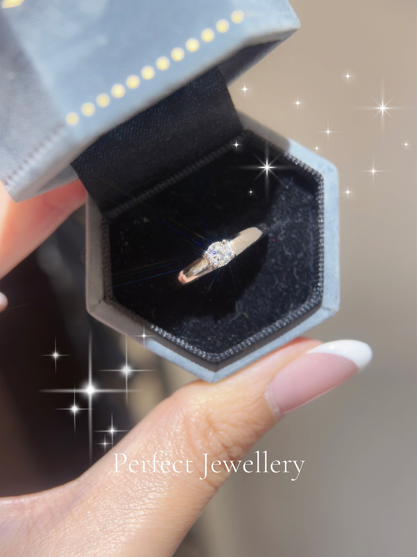 0.4ct Moissanite S925 Ring 💍 莫桑光面粗版戒指