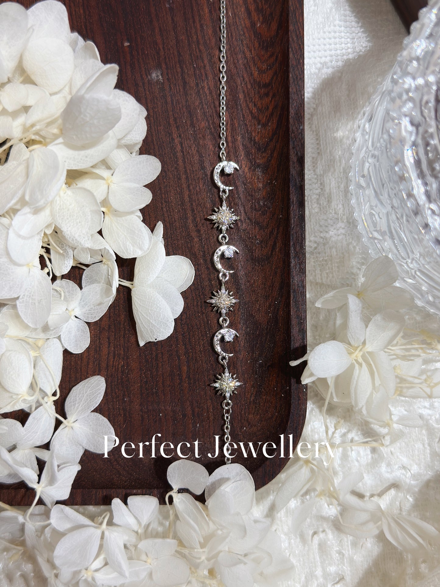 Moissnaite Bracelet 香檳金莫桑星月手鏈