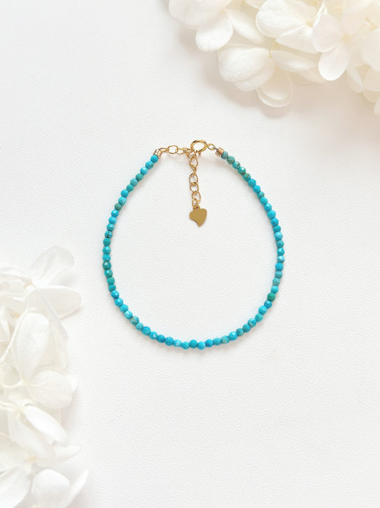 2mm Turquoise S925 Bracelet 綠松切割S925手鍊