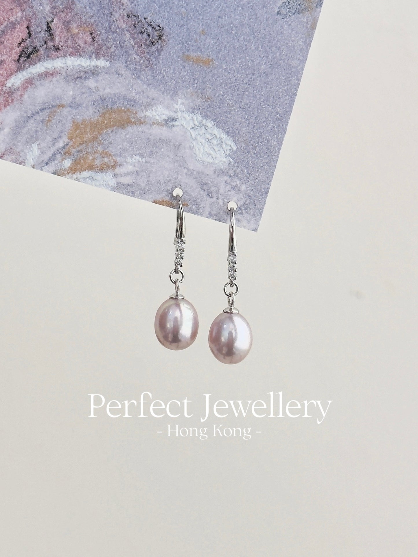 Purple Water Drop Freshwater Pearl S925 Earrings | 紫色水滴淡水珍珠S925耳環