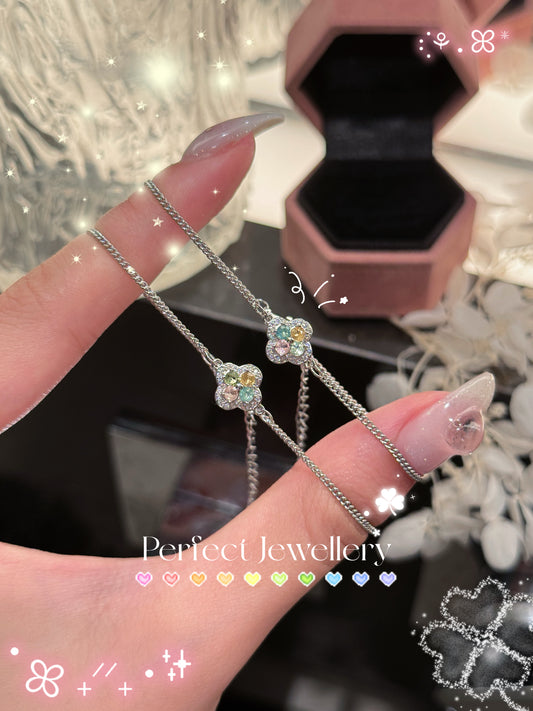 0.8ct Tourmaline S925 Bracelet ✨ 糖果🍬碧璽四葉草🍀手鍊