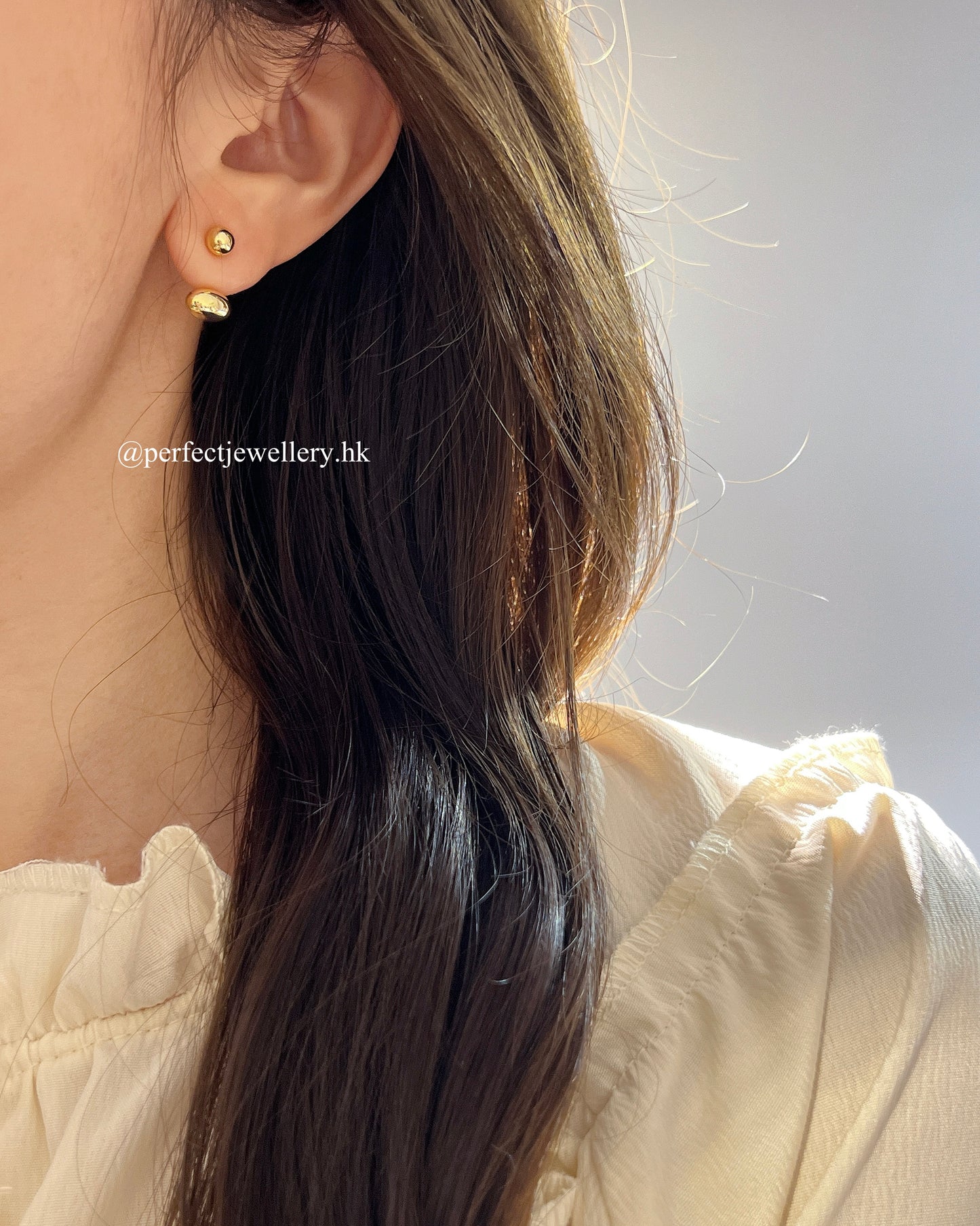 [Golden]⚜️✨Brass Two-ways Earrings | 14K注金小金豆歐美耳釘✨