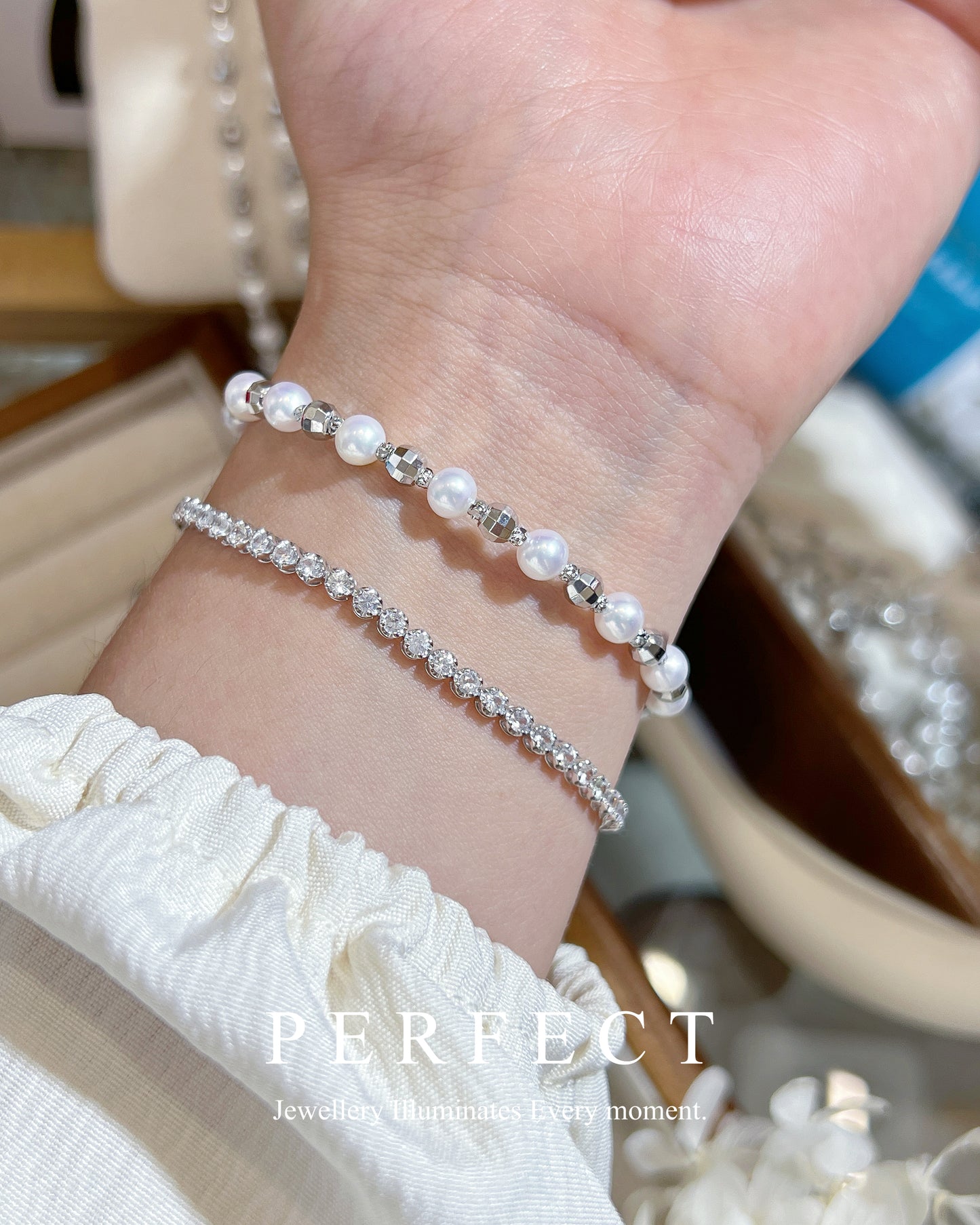 ✨ Estelle ｜Freshwater Pearl Bracelet 淡水珍珠閃閃手鍊✨