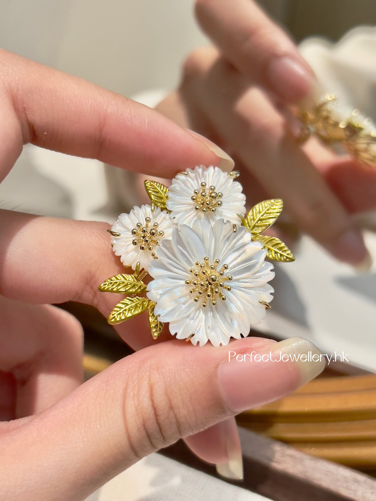 MOP Daisy Brooch