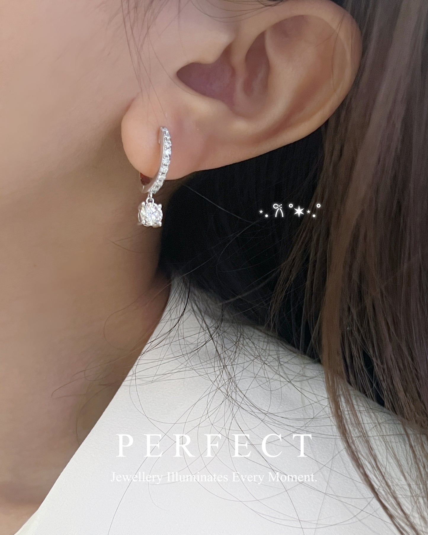 ✨1.35ct D Colour Moissanite Ear Hoop｜高品質莫桑耳圈✨