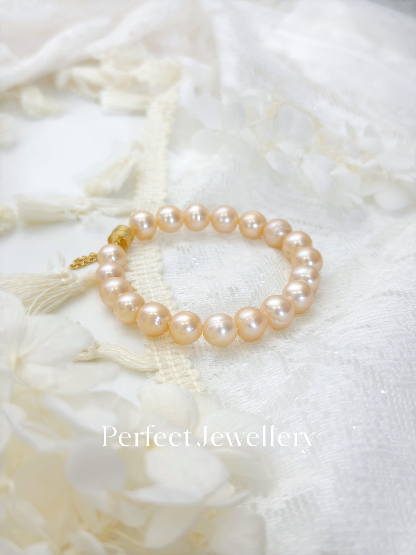 8.5-9mm Freshwater Pearl Bracelet 香檳金橙淡水珍珠手鍊