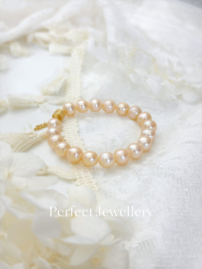 8.5-9mm Freshwater Pearl Bracelet 香檳金橙淡水珍珠手鍊