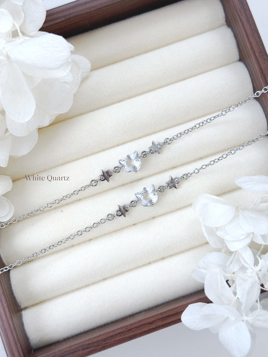 White Quartz Bracelet 白水晶貓貓手鍊