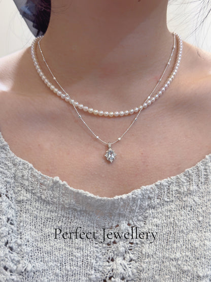 [Silver]Italy🇮🇹Cube Silver Necklace | 意大利閃閃小方塊滿天星項鍊✨
