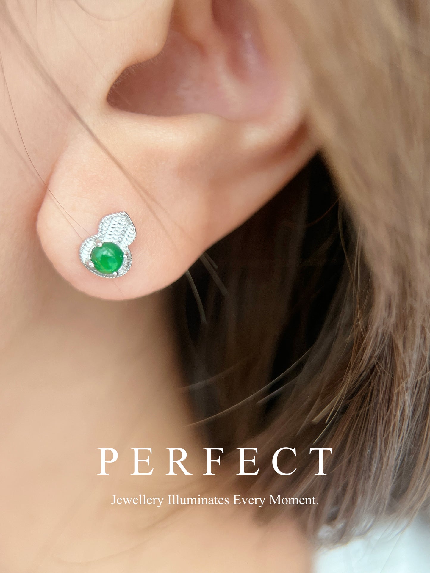 [S925] ✨Natural Jade Earrings | 天然A貨翡翠葫蘆S925 耳釘✨🟢