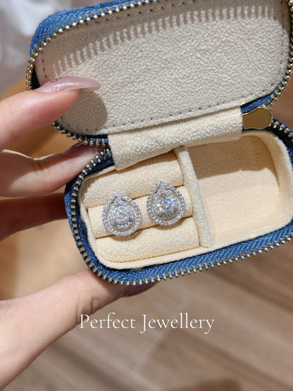 [Brass] 2ct Moissanite Earring ✨莫桑鑽水滴型華麗耳釘