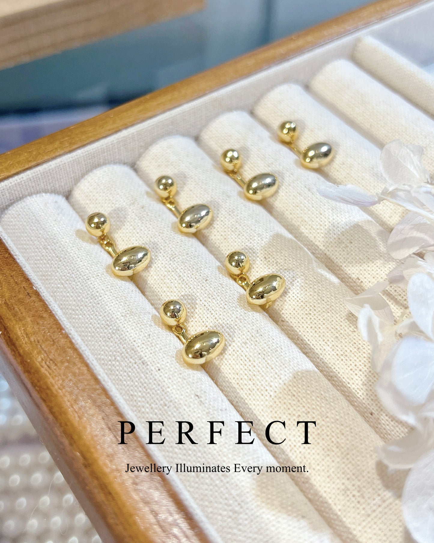 [Golden]⚜️✨Brass Two-ways Earrings | 14K注金小金豆歐美耳釘✨