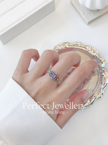 Tanzanite Lace S925 Ring | 坦桑石蕾絲S925戒指