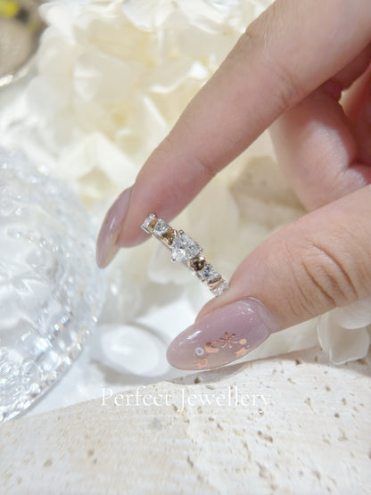 Heart 💓 Shape S925 Ring ✨ 爆閃高碳鑽雙色愛心戒指
