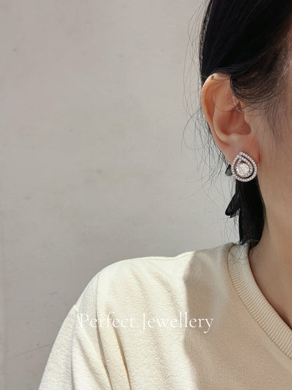 [Brass] 2ct Moissanite Earring ✨莫桑鑽水滴型華麗耳釘