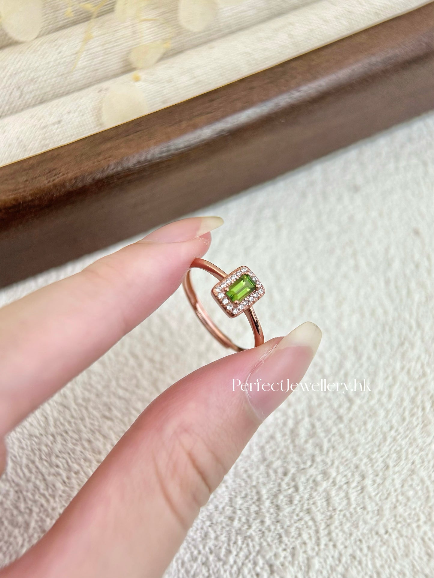 Green Tourmaline S925 Ring | 綠碧璽圍鑲S925戒指