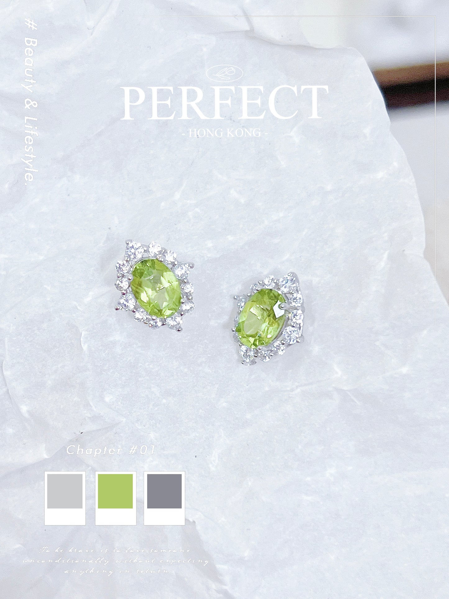 ✨Peridot S925 Earring｜橄欖石耳釘✨