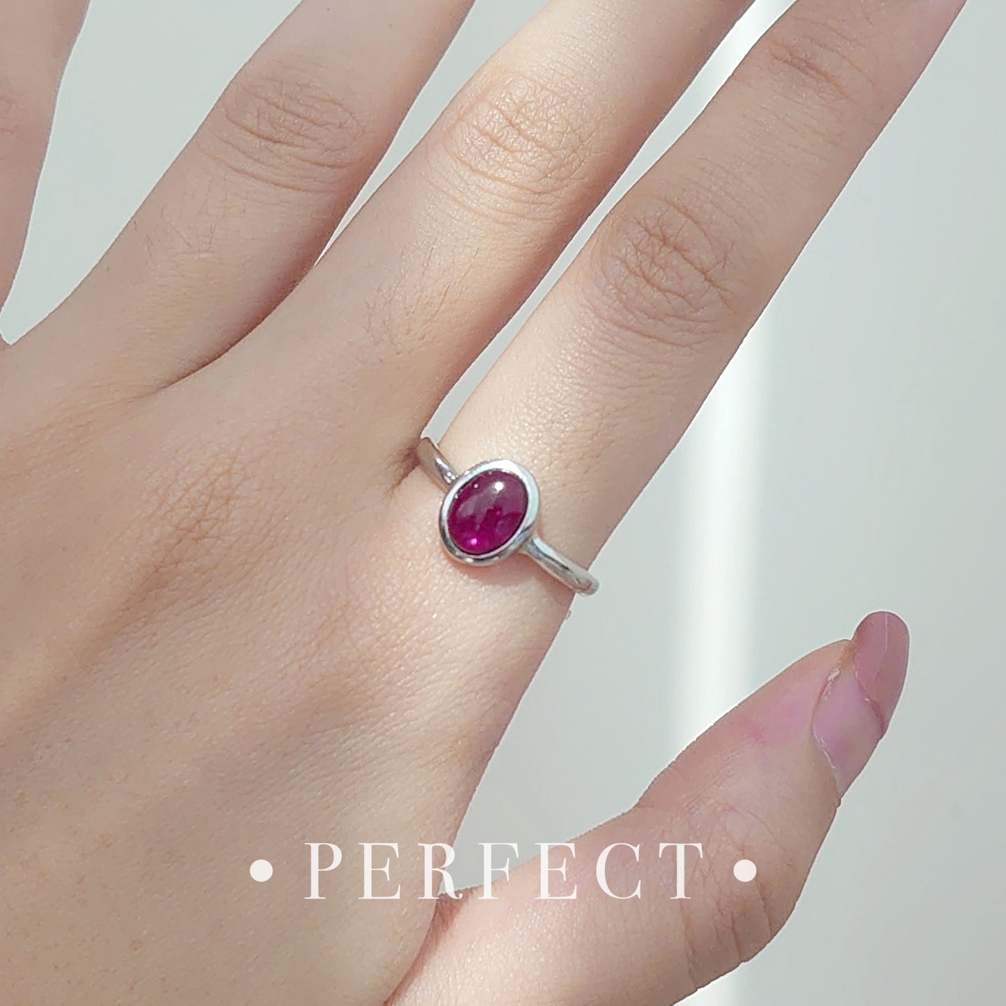 Sugar Bean Purple Garnet S925 Ring 紫牙烏包邊戒指