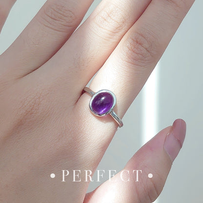 Sugar Bean Purple Garnet S925 Ring 紫牙烏包邊戒指