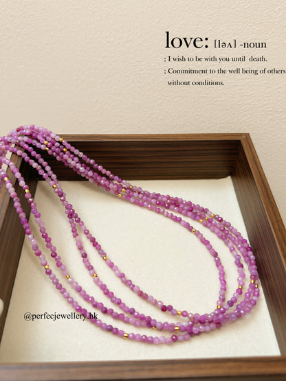 Ruby S925 Necklace with Beads |紅寶石滿天星串鏈