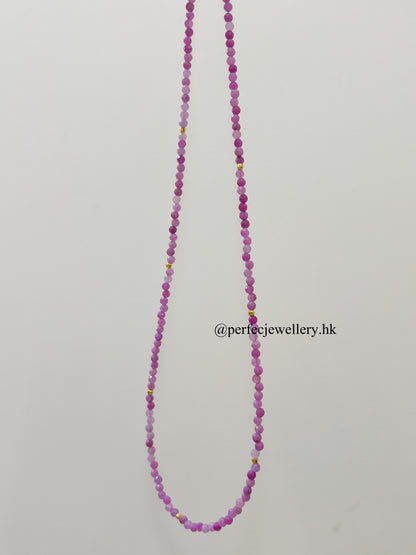 Ruby S925 Necklace with Beads |紅寶石滿天星串鏈