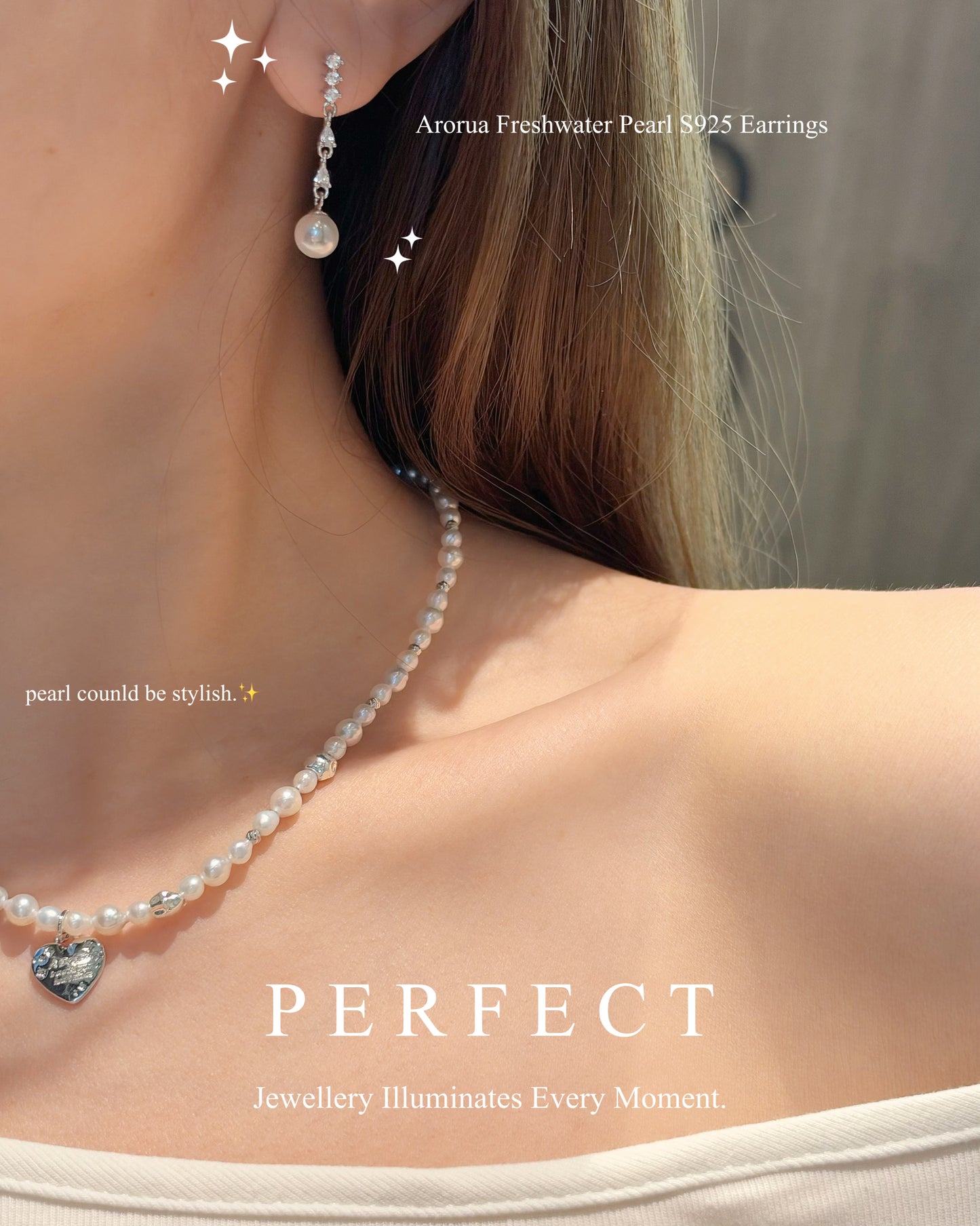 6.5mm Freshwater Pearl S925 Earrings |淡水珍珠靈動耳釘