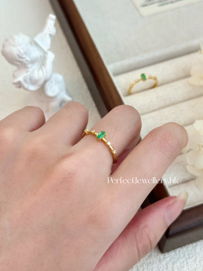 Emerald S925 Ring | 祖母綠精緻滿天星S925戒指