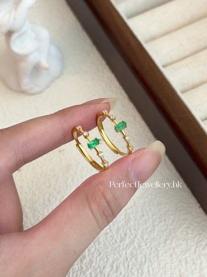 Emerald S925 Ring | 祖母綠精緻滿天星S925戒指