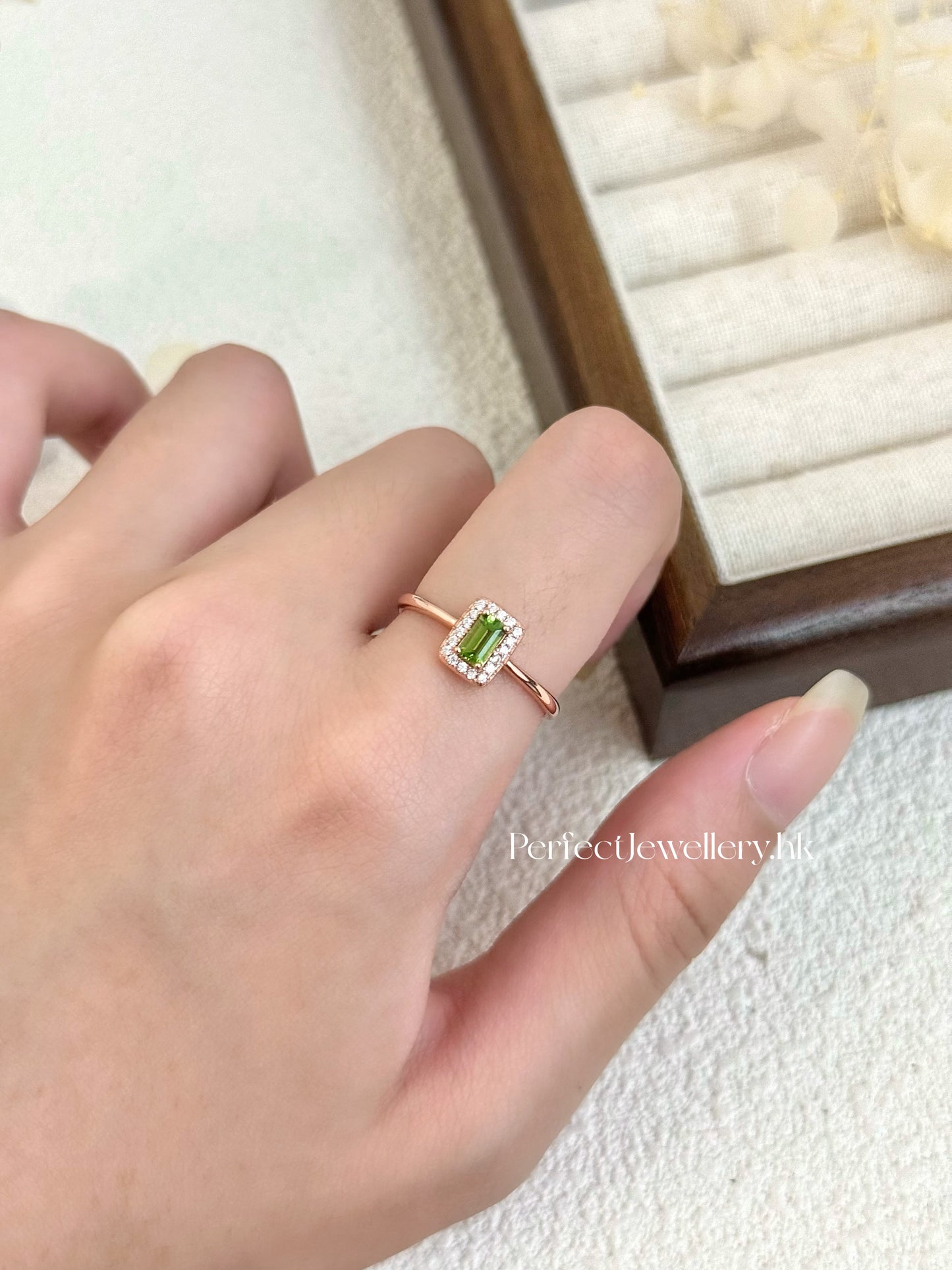 Green Tourmaline S925 Ring | 綠碧璽圍鑲S925戒指