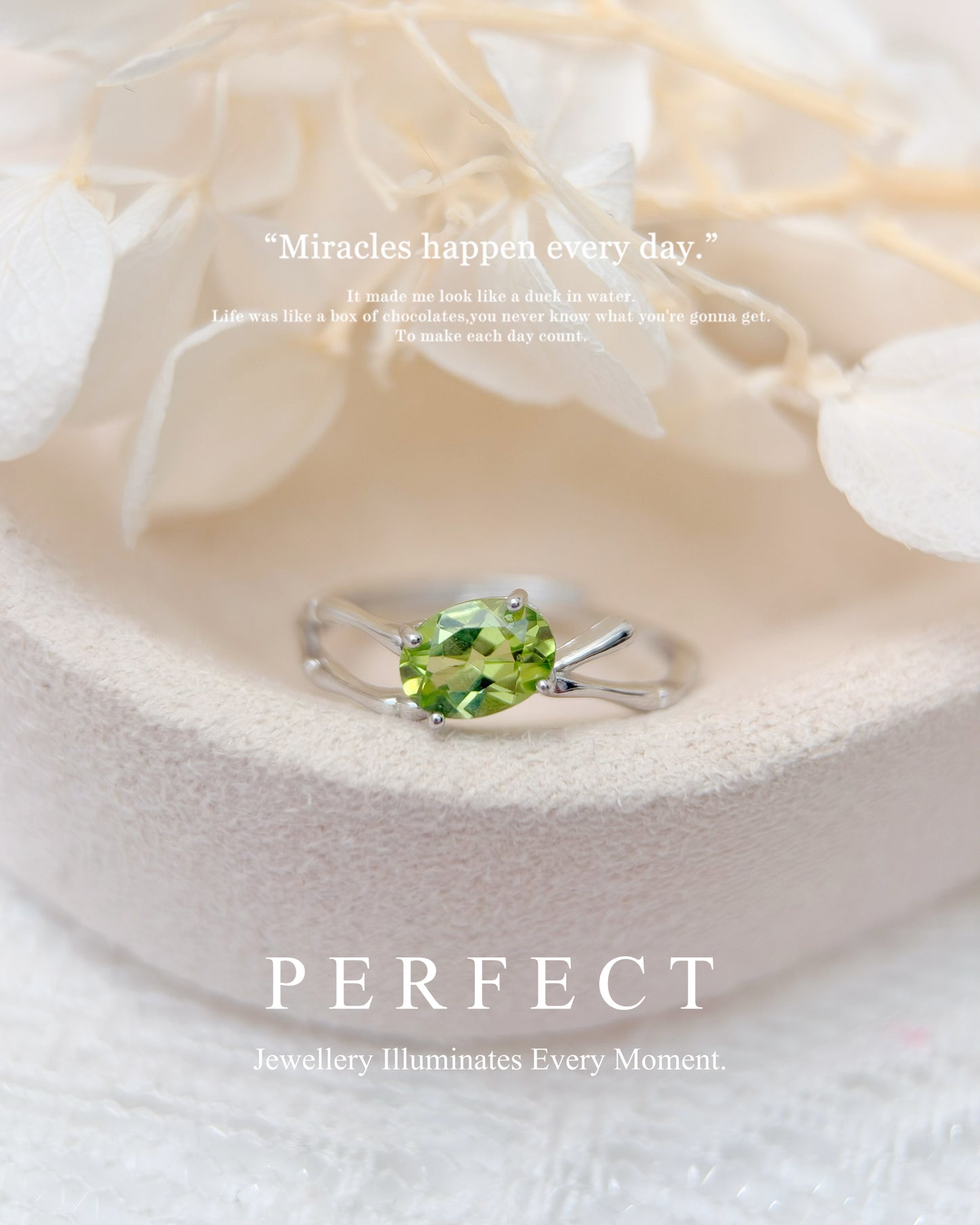 Peridot Bamboo Brass Ring | 橄欖石竹節戒指✨🎋