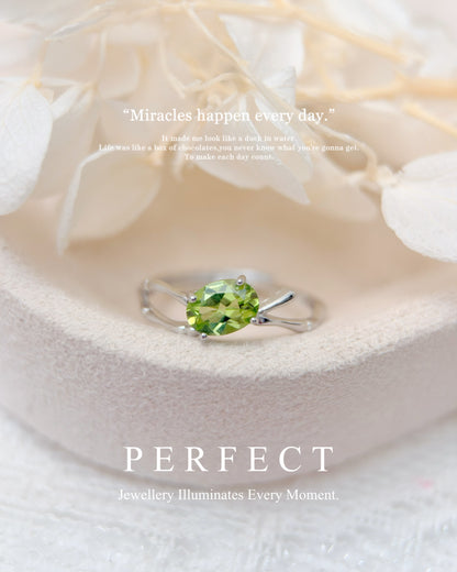 Peridot Bamboo Brass Ring | 橄欖石竹節戒指✨🎋