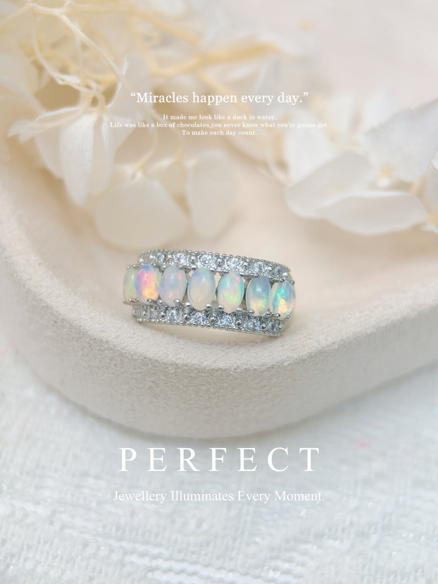 Opal Brass Ring ｜ 白澳寶華麗排戒