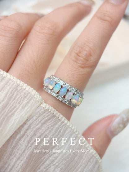 Opal Brass Ring ｜ 白澳寶華麗排戒