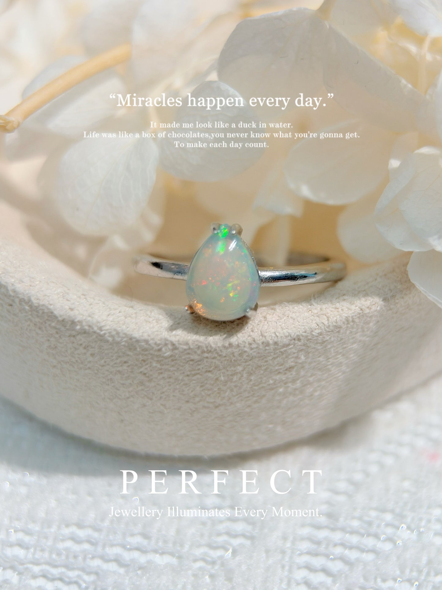 Opal Water Drop🫧Brass Ring ｜白澳寶水滴💧戒指