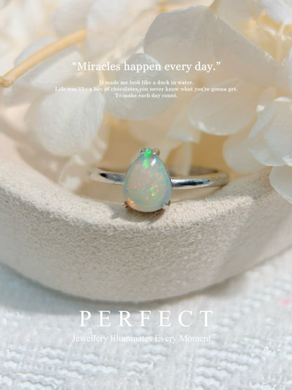 Opal Water Drop🫧Brass Ring ｜白澳寶水滴💧戒指