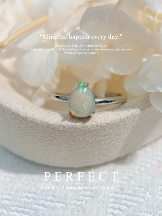 Opal Water Drop🫧Brass Ring ｜白澳寶水滴💧戒指