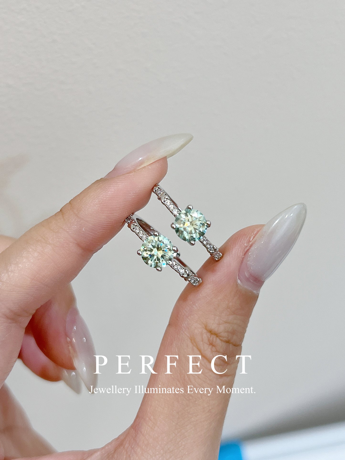 ✨💚1ct Moissanite Ring｜1卡莫桑戒指💎✨深色版本