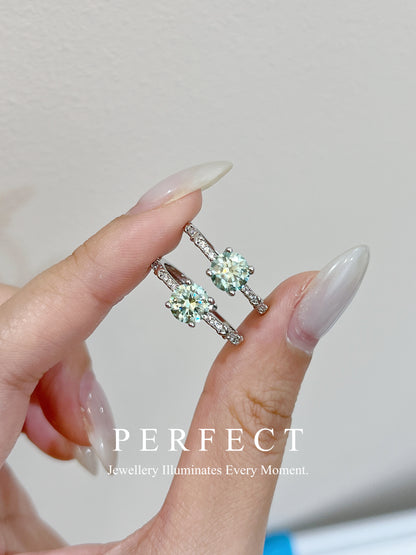 ✨💚1ct Moissanite Ring｜1卡莫桑戒指💎✨深色版本