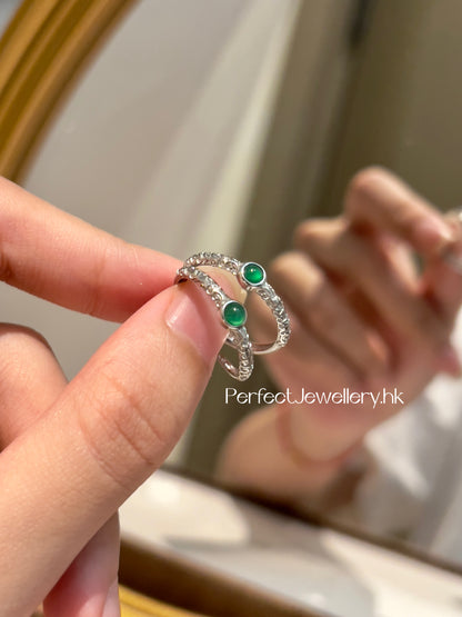 Little Dot Jade S925 Ring 小圓點翡翠銀戒指