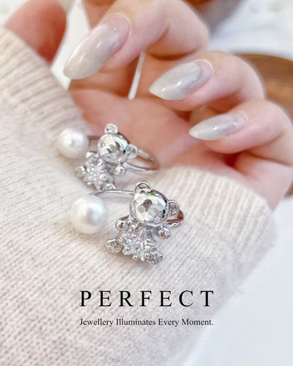 ✨Freshwater Pearl Teddy Bear 🧸 Ring | 淡水珍珠熊仔戒指✨💛🌻🐾