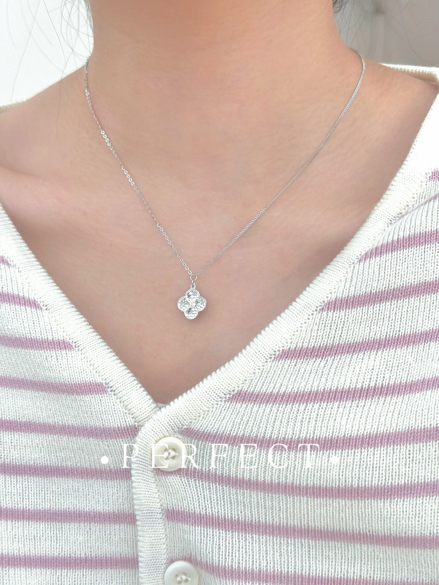 Lucky Clover Silver Necklace | 四葉草閃閃項鍊