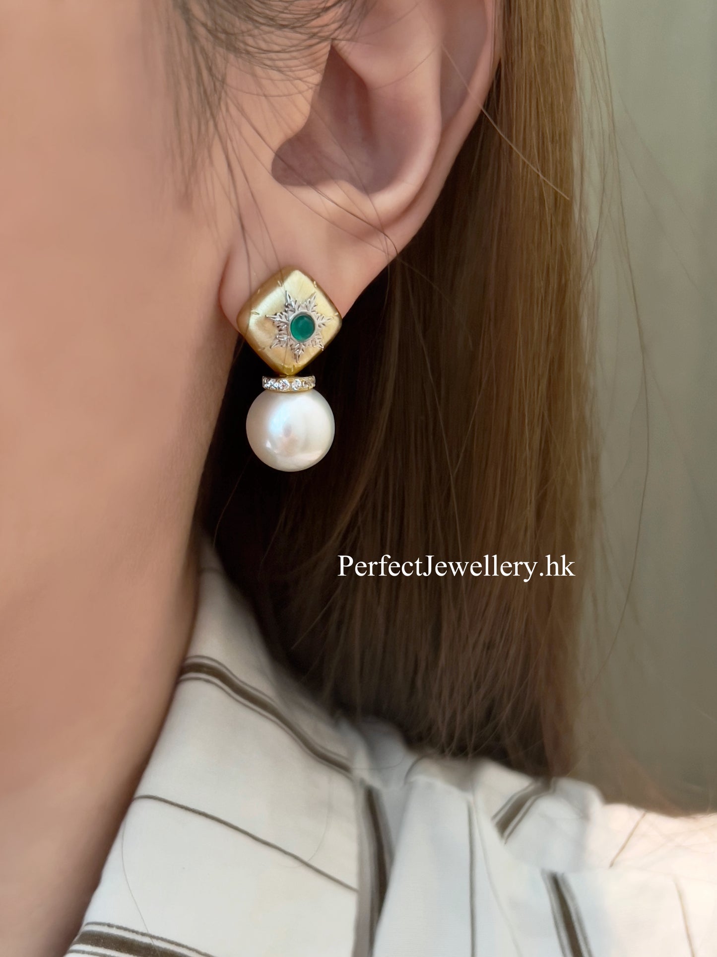 11.3mm Freshwater Pearl S925 Earring | 復古淡水珍珠耳釘