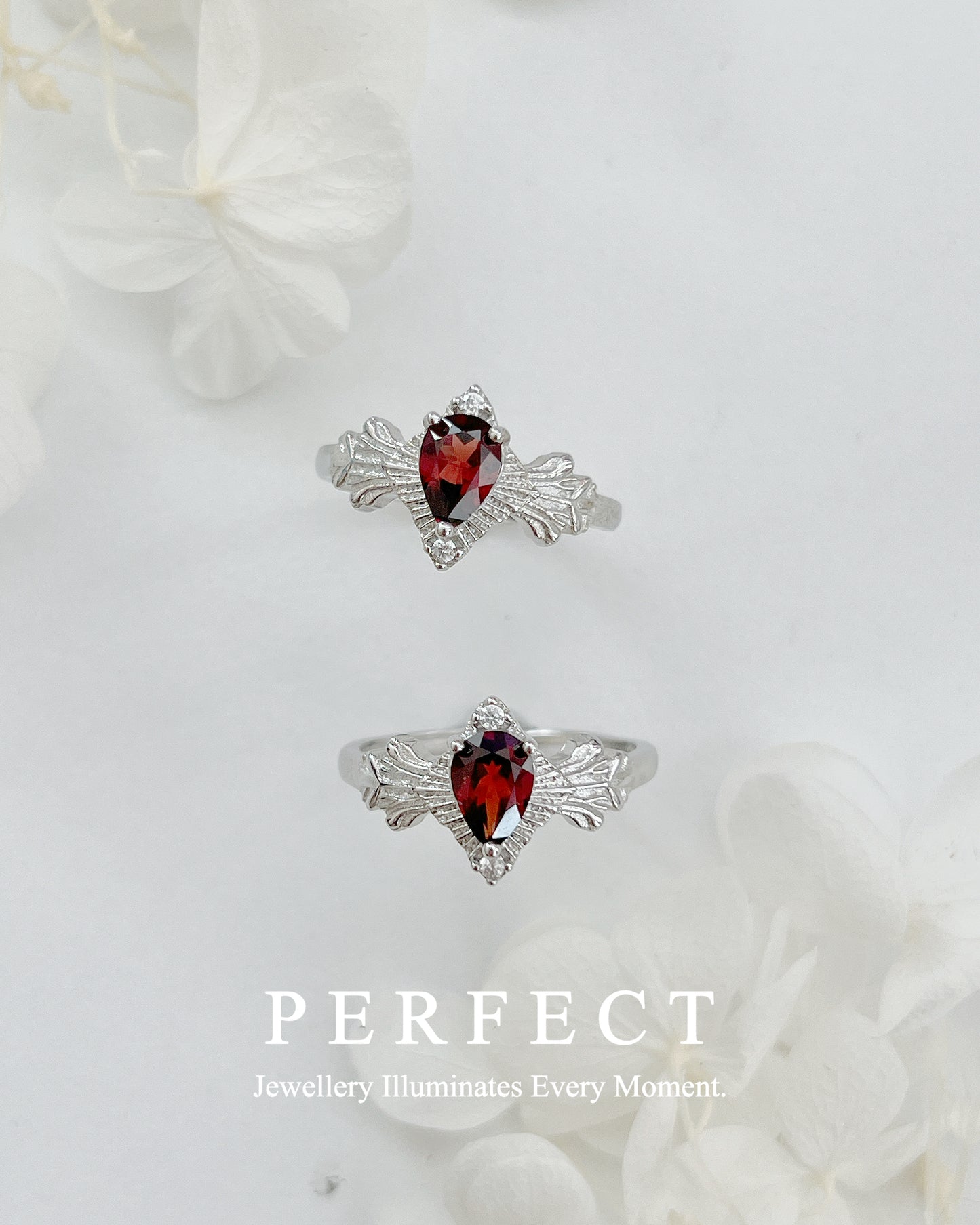 ✨Red Garnet Angel Brass Ring🪽| 紅石榴天使之翼戒指✨🦩