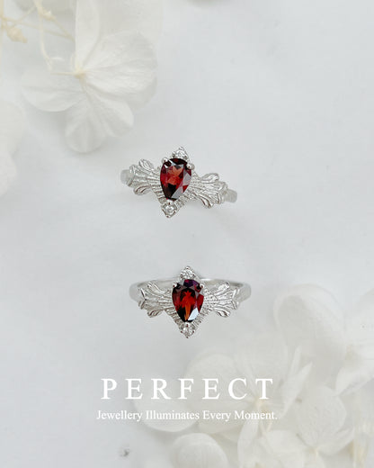 ✨Red Garnet Angel Brass Ring🪽| 紅石榴天使之翼戒指✨🦩