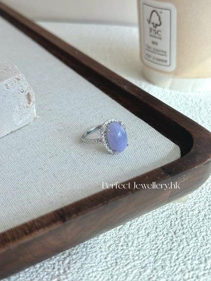 Purple Jadeite Jade S925 Ring | 紫羅蘭緬甸A貨翡翠S925戒指