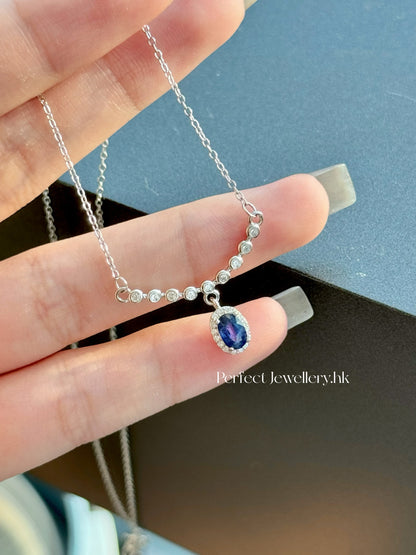 Blue Sapphire S925 Necklace | 泡泡微笑藍寶石S925項鍊