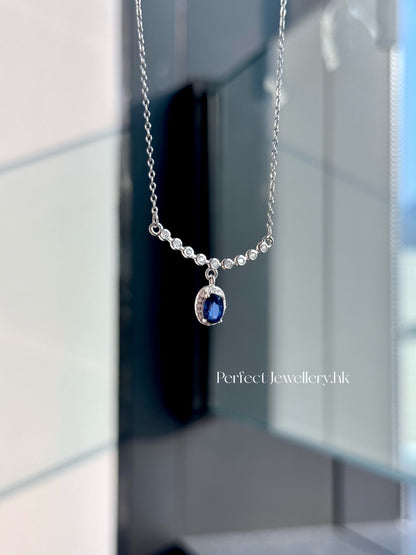 Blue Sapphire S925 Necklace | 泡泡微笑藍寶石S925項鍊