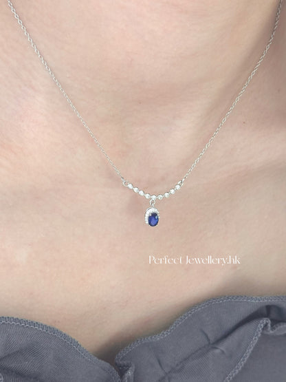 Blue Sapphire S925 Necklace | 泡泡微笑藍寶石S925項鍊