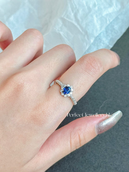 Blue Sapphire S925 Ring | 小花花藍寶石S926戒指