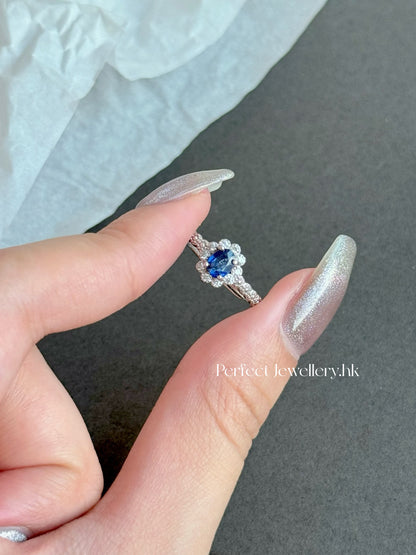 Blue Sapphire S925 Ring | 小花花藍寶石S926戒指